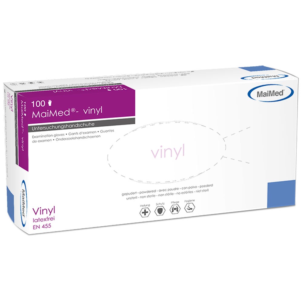 MaiMed Vinylhandschuhe Transparent 100 Stück Gr. XL