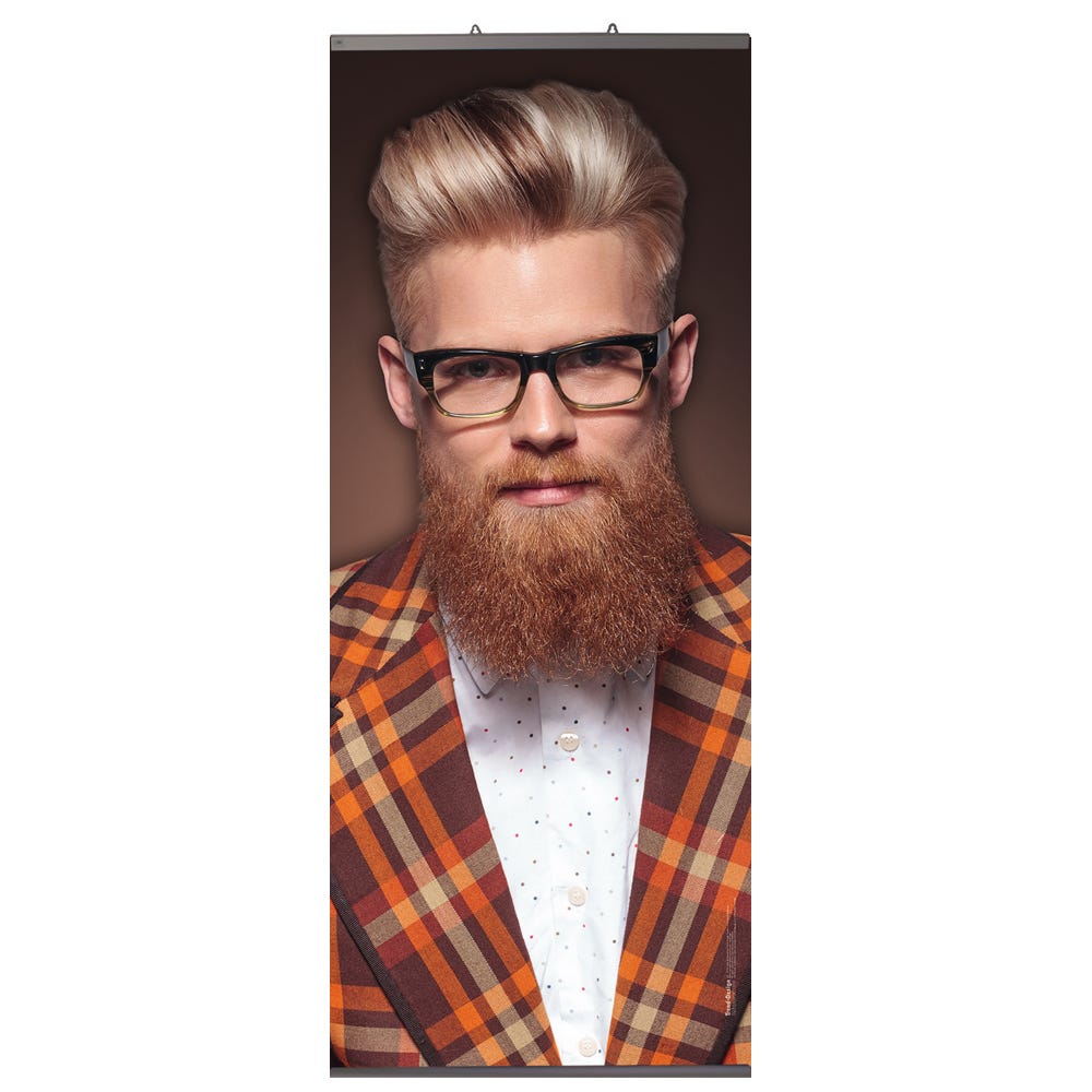 Trend-Design Hang-on Banner L "Mann mit Karojacke"