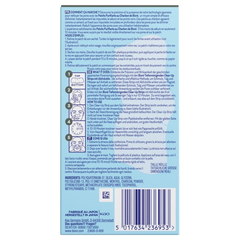 Bioré Tiefenreinigenden Clear-Up Strips mit Aktivkohle