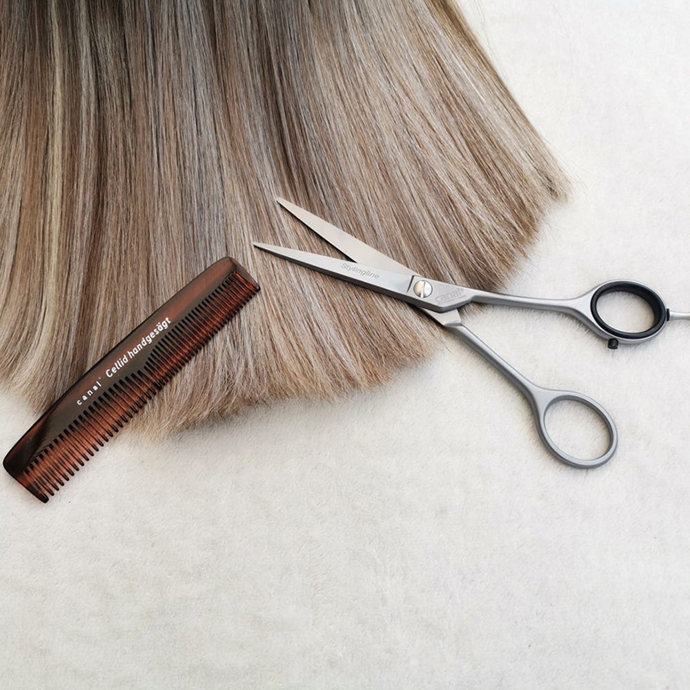 Canal Haarschere mit Mikroverzahnung rostfrei 130 mm