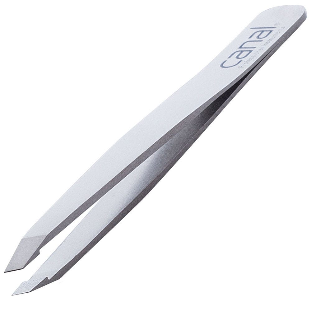 Canal Haarpinzette schräg satin rostfrei 95 mm