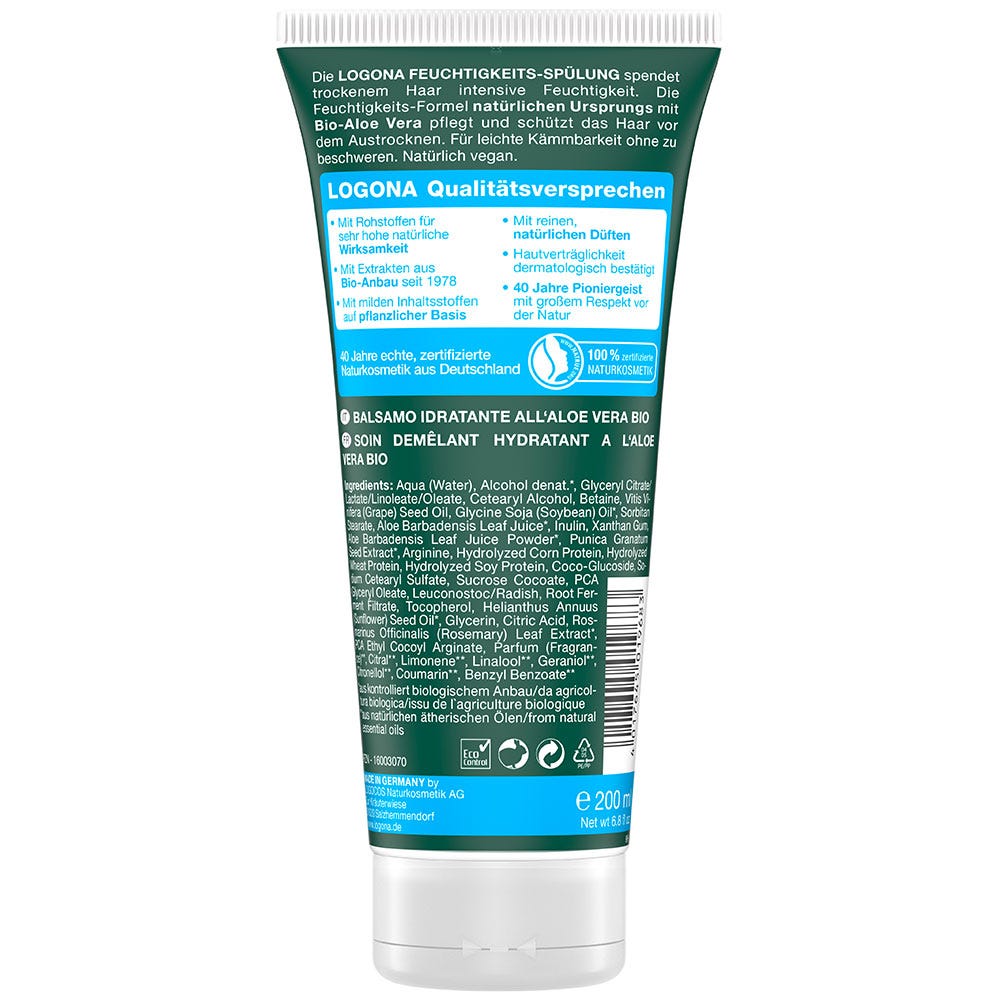 LOGONA Feuchtigkeits Spülung Bio-Aloe Vera 200 ml
