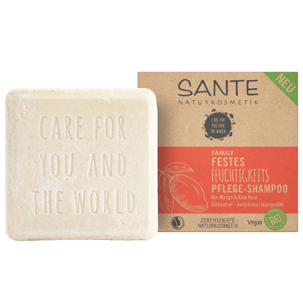 SANTE Festes Feuchtigkeits Pflege-Shampoo Mango & Aloe Vera 60 g