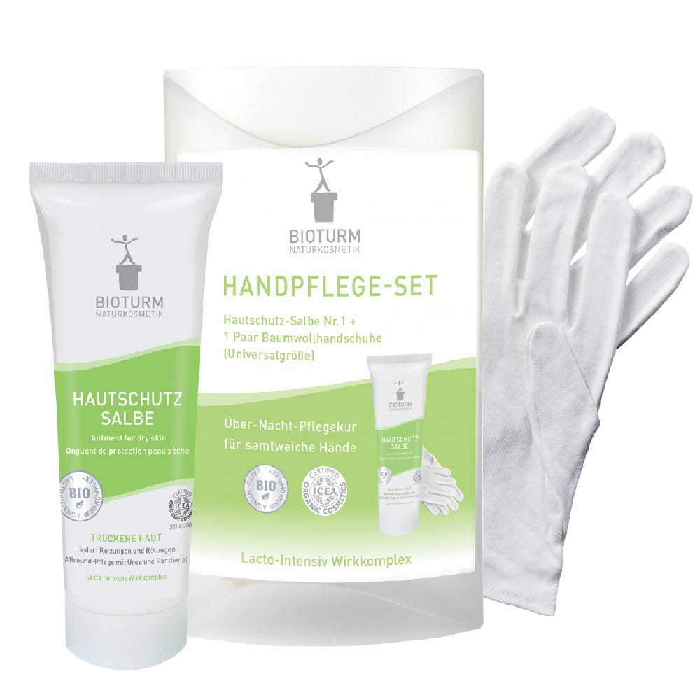 BIOTURM Handpflege-Set 50 ml + Handschuhe