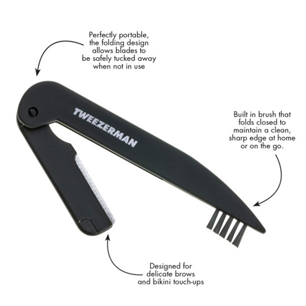 Tweezerman Studio Precision Folding Rasierer Schwarz