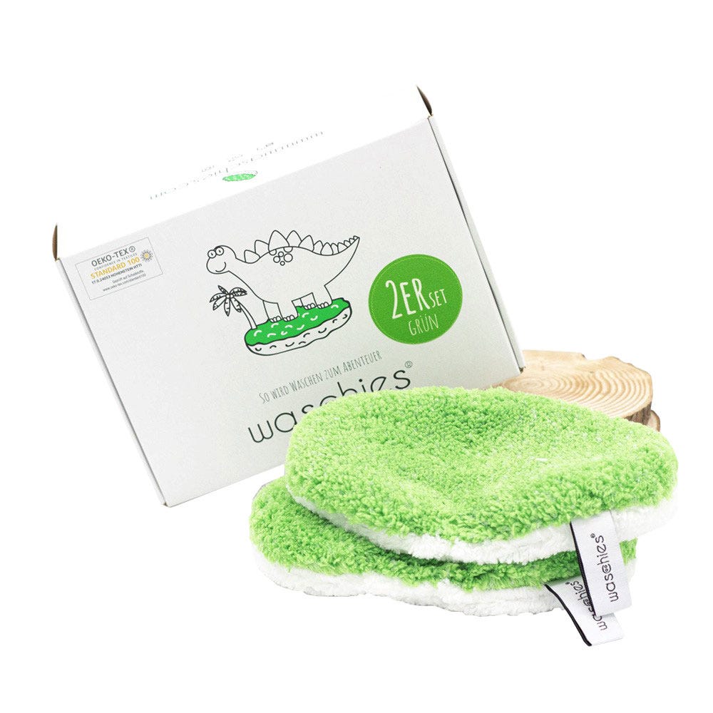 Waschies Waschpads für Babys und Kinder 2er Grün