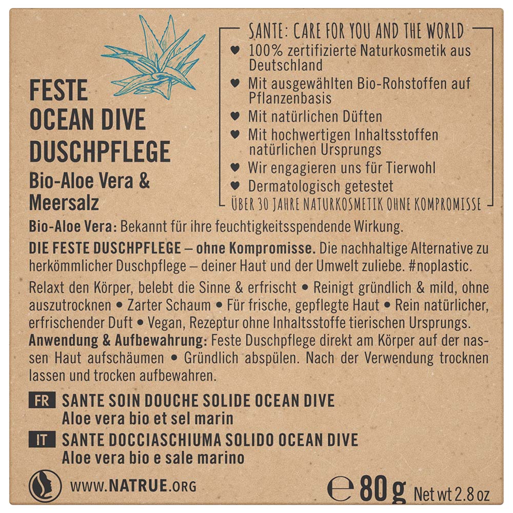 SANTE Feste Duschpflege Ocean Dive 80 g