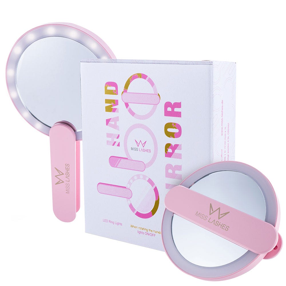 Miss Lashes Handspiegel mit LED Beleuchtung