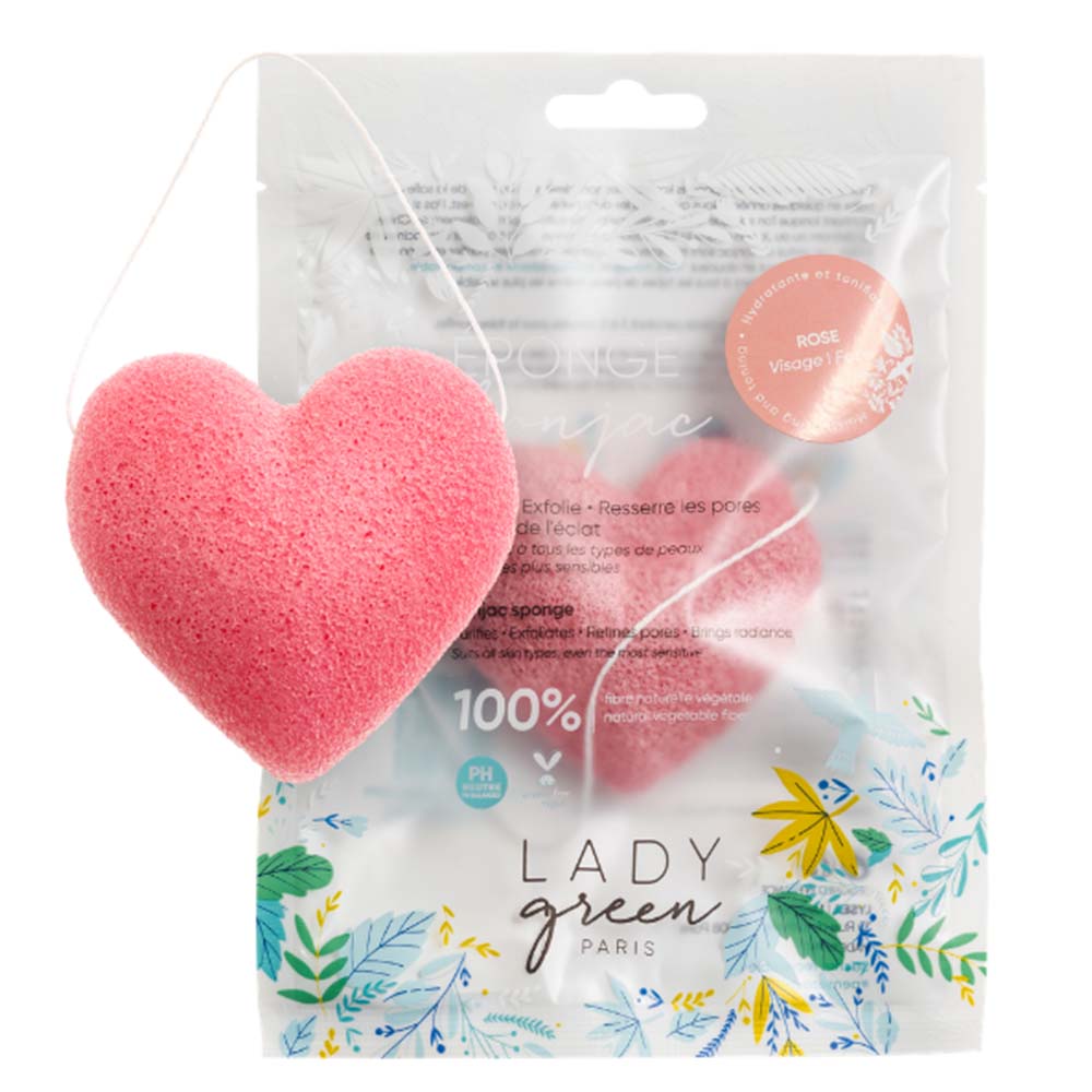LADY green Konjac Sponge für das Gesicht Rose