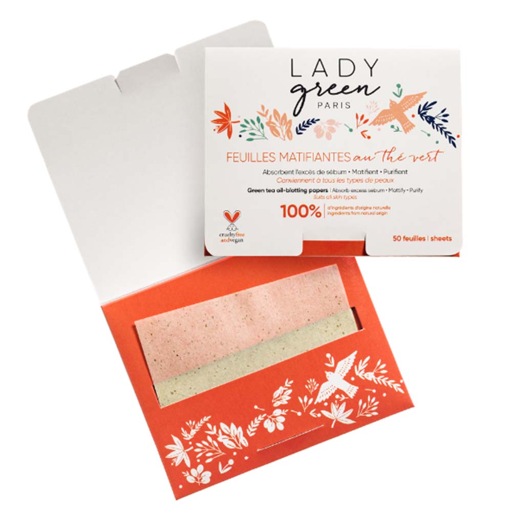 LADY green Tea Oil Blottimg Papers 50 Stück