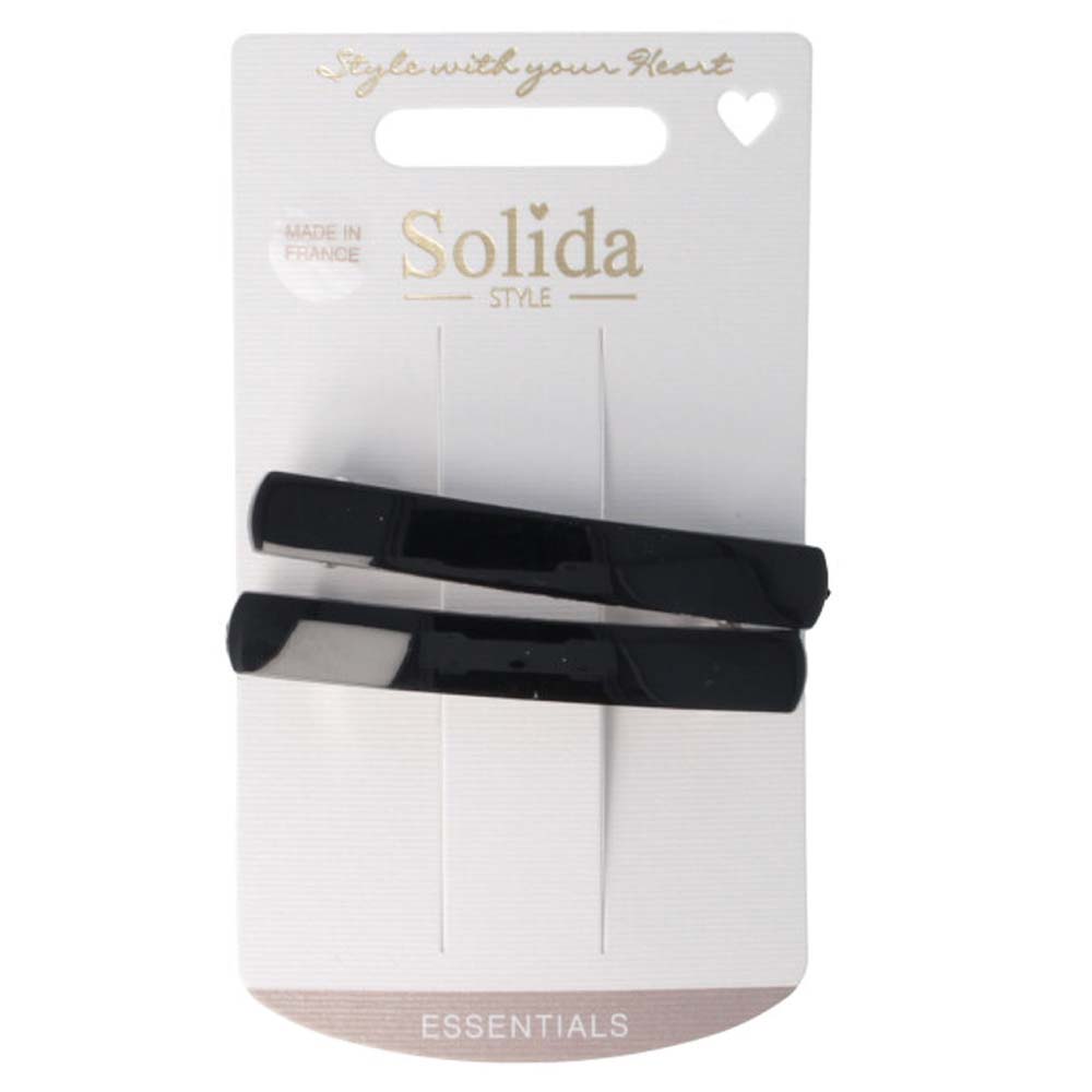 Solida Patentspange Schwarz 2 Stück
