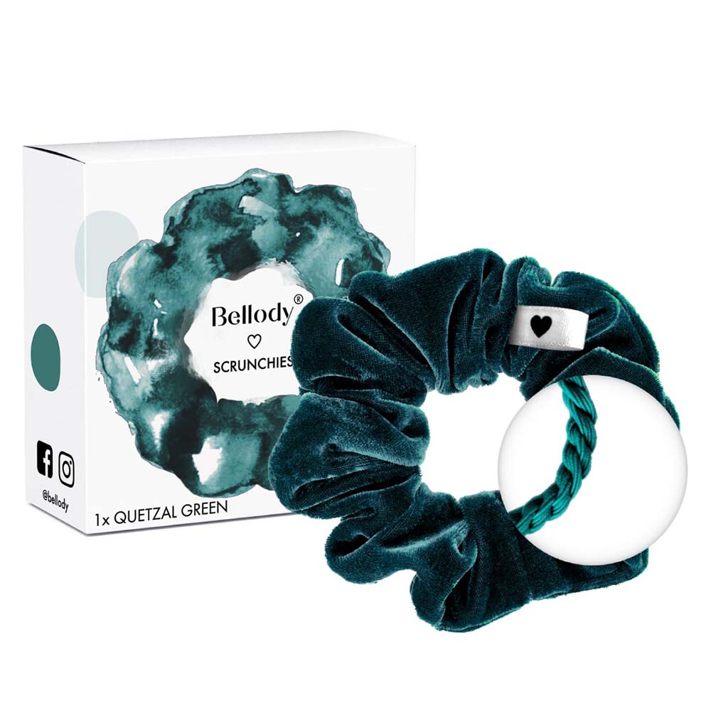 Bellody Original Velours Scrunchie Quetzal Green