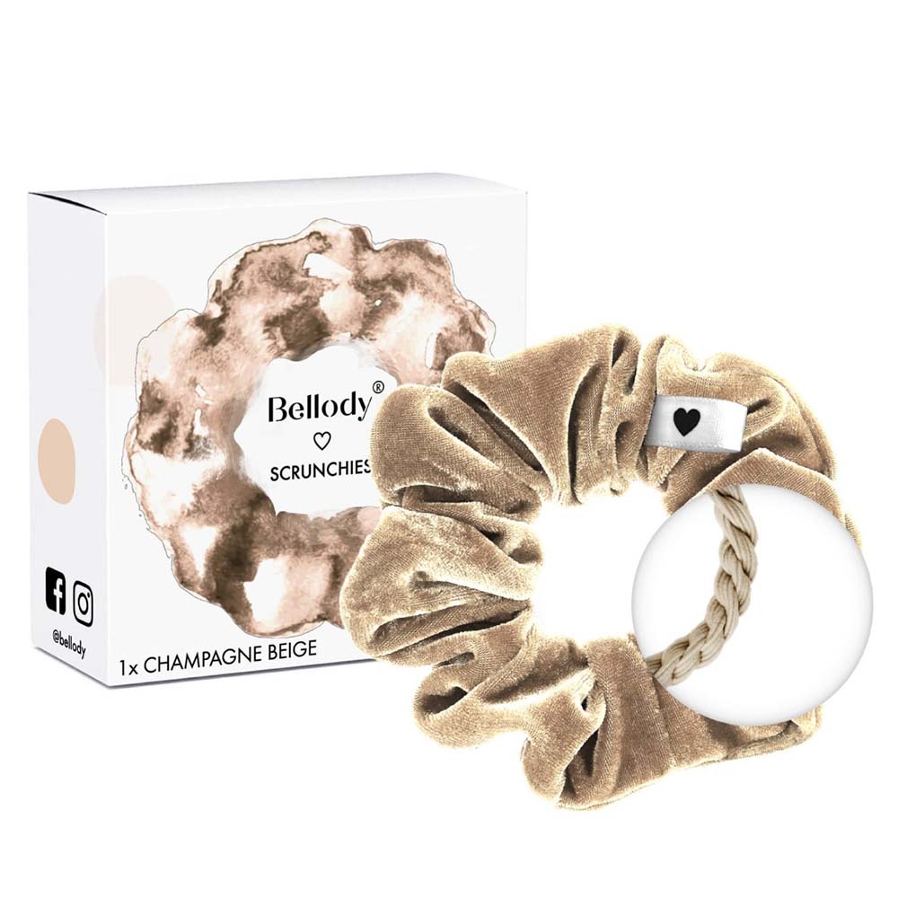 Bellody Original Velours Scrunchie Champagne Beige