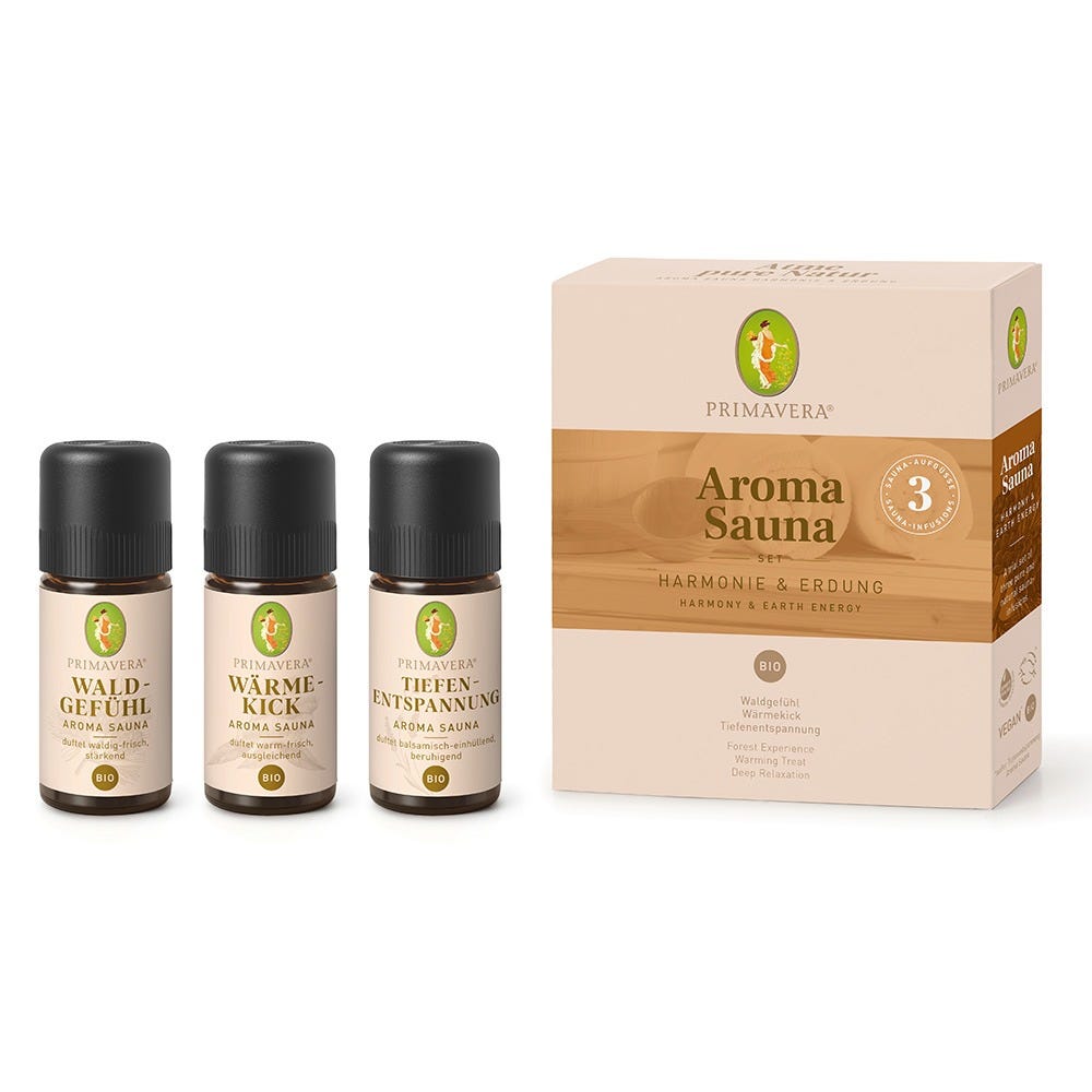 PRIMAVERA Aroma Sauna Set Kraft & Ruhe Bio