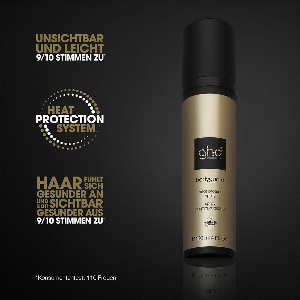 ghd platinum+ Glätteisen weiß & bodyguard Hitzeschutz Pflegebundle