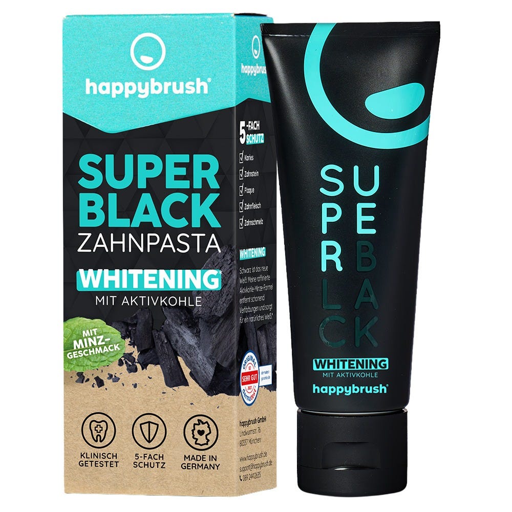 Happybrush SuperBlack Zahnpasta 75 ml