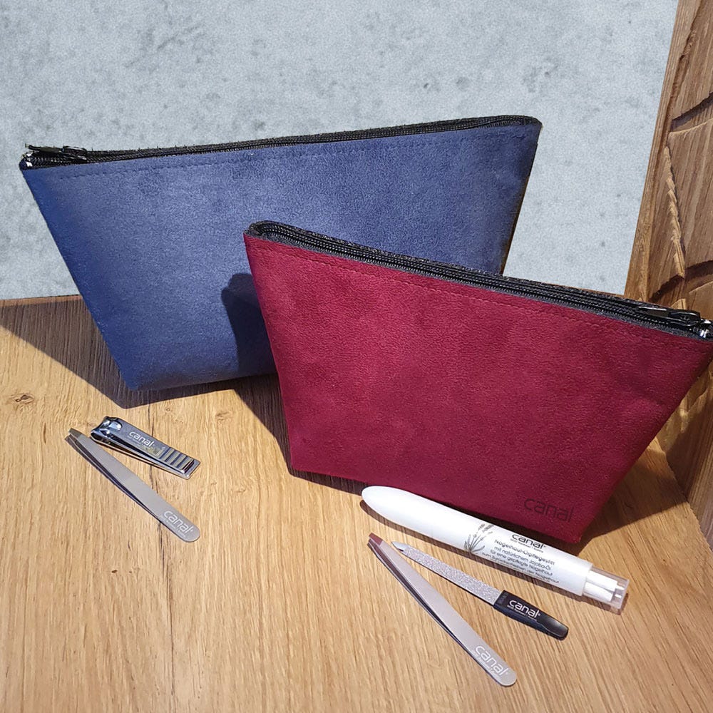 Canal Kulturtasche Alcantara Weinrot 4-teilig