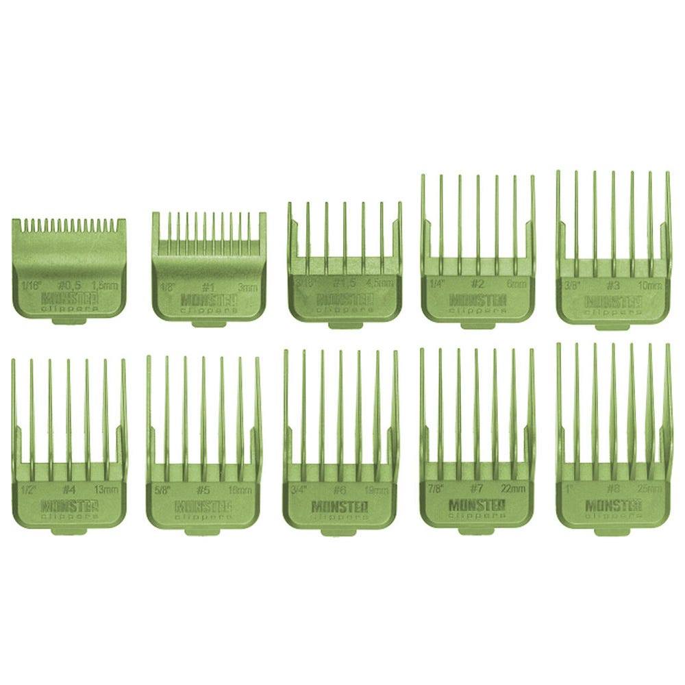 Monster clippers 10 Aufsteckkämme Grün
