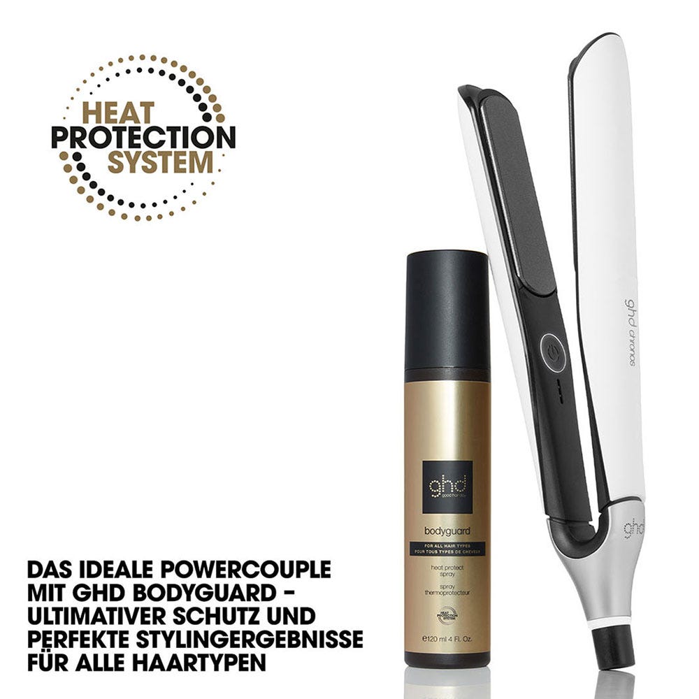 ghd chronos weiß & bodyguard coloriertes Haar Hitzeschutz Pflegeduo