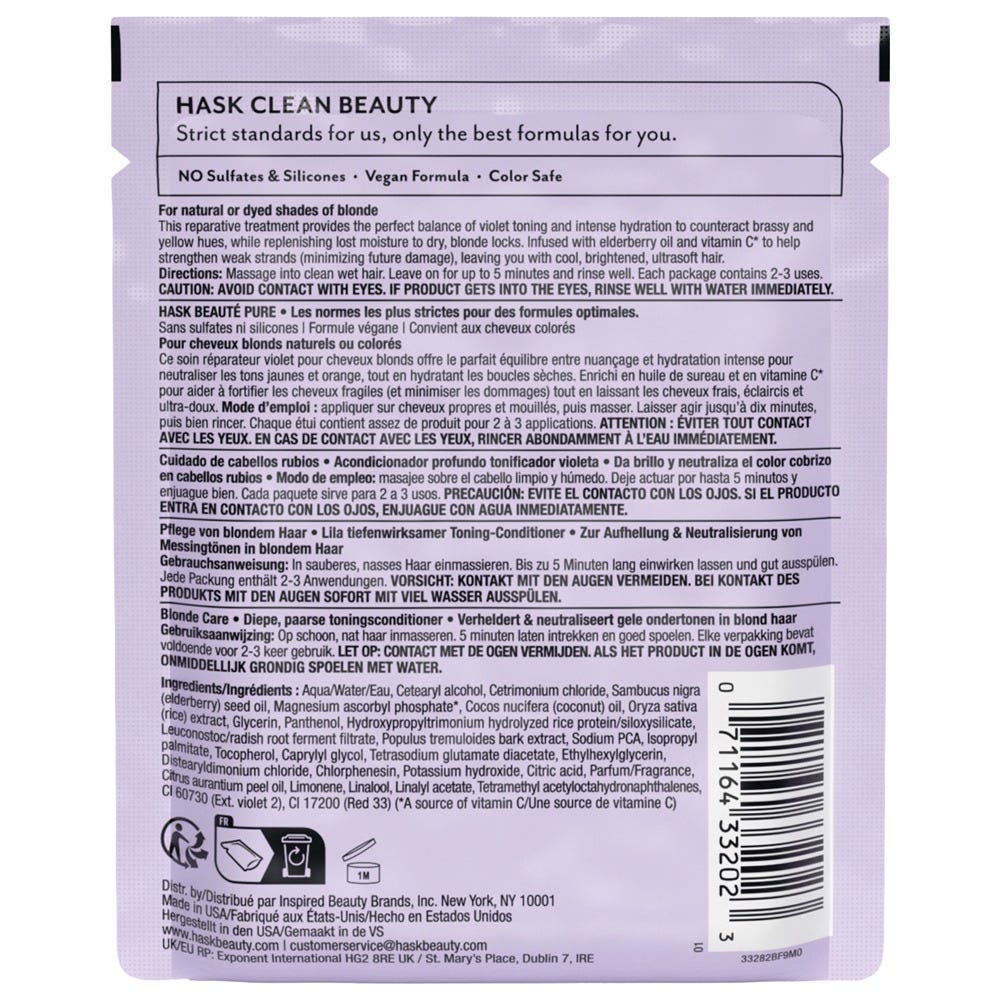 Hask Blonde Purple Toning Deep Conditioner Sachet 50 ml