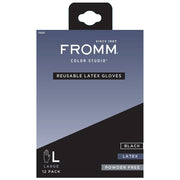 Fromm Schwarze Latexhandschuhe Large 12-er Pack