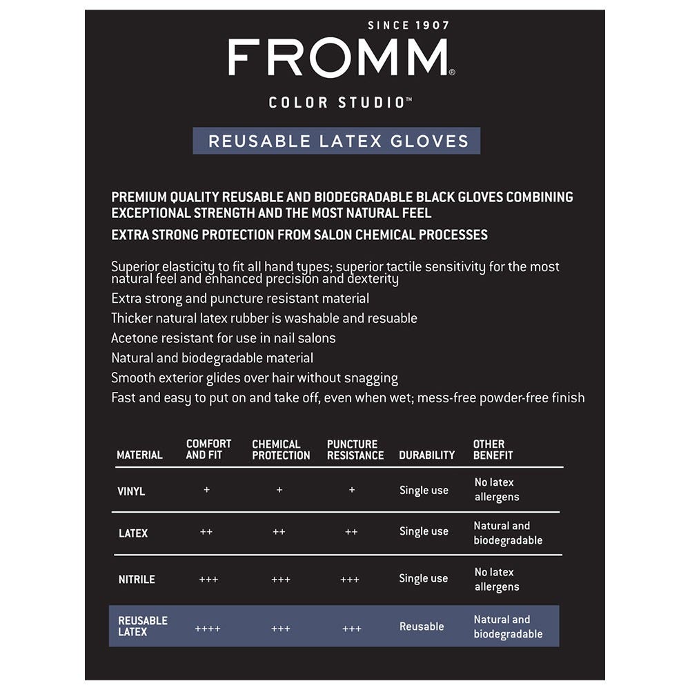 Fromm Schwarze Latexhandschuhe Large 12-er Pack