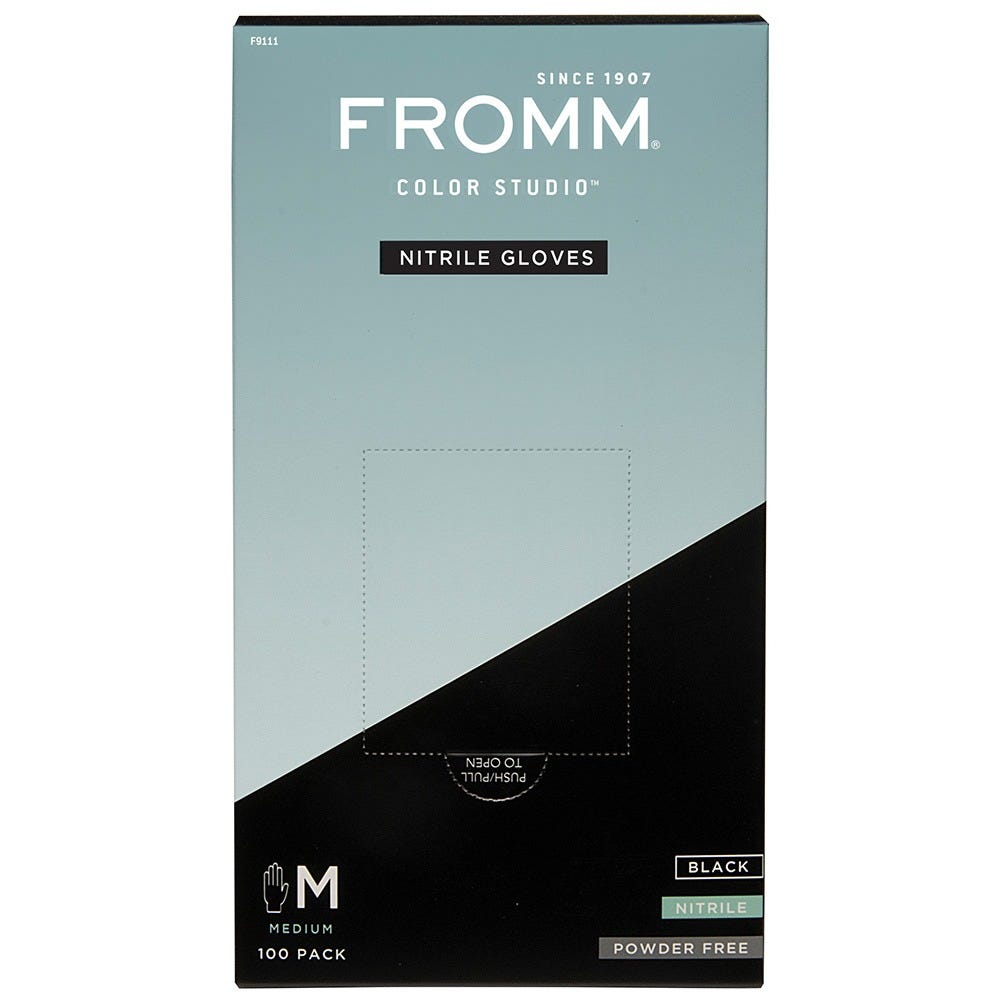 Fromm Puderfreie Nitrilhandschuhe Schwarz Medium 100 Stück