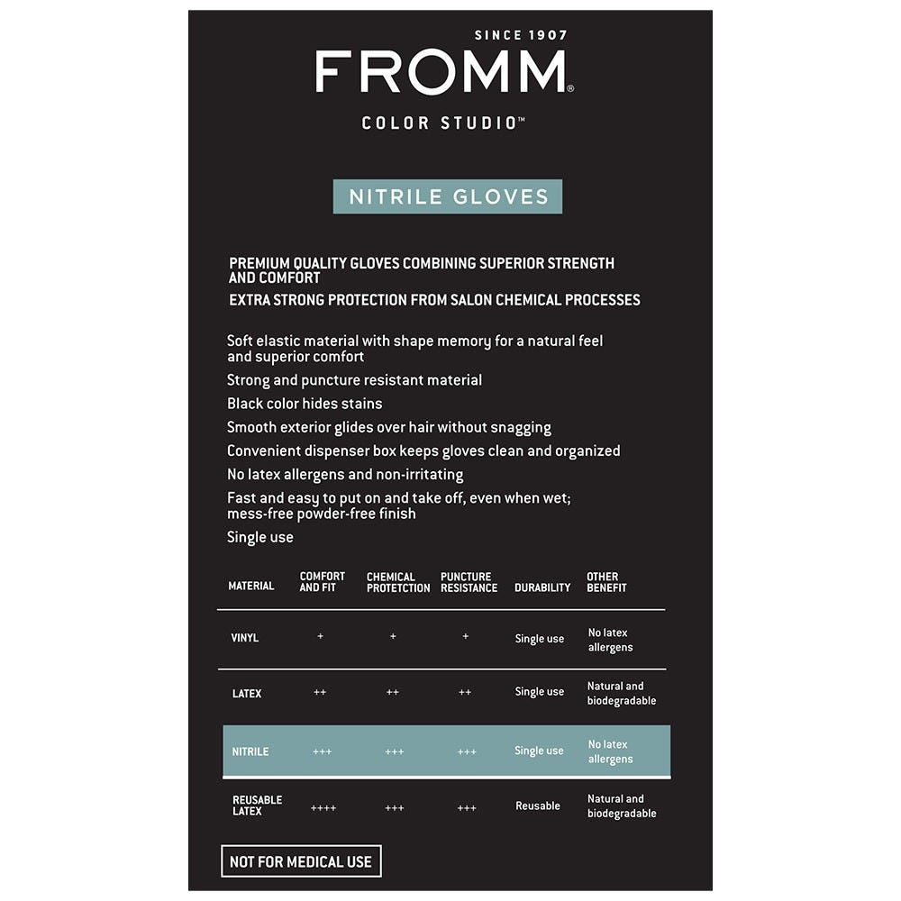 Fromm Puderfreie Nitrilhandschuhe Schwarz Medium 100 Stück