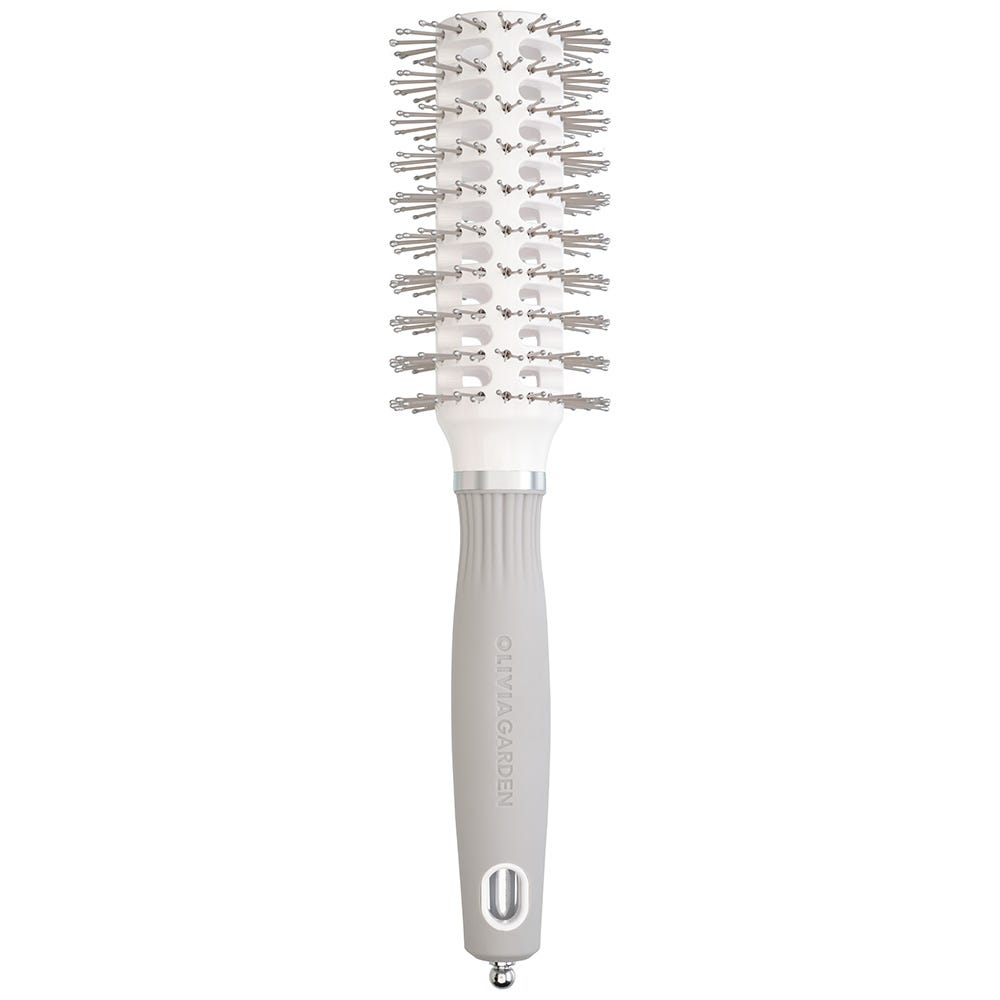 Olivia Garden VENT Double Bristles White & Grey 30 mm