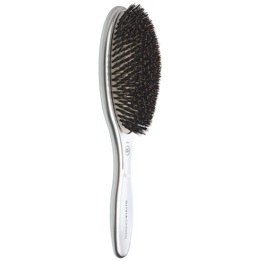 Olivia Garden EXPERT CARE OVAL Boar Bristles Silver