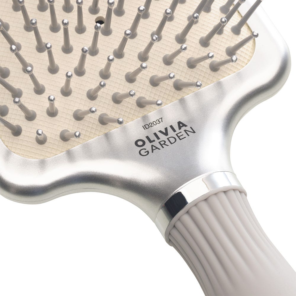 Olivia Garden RECTANGULAR Nylon Bristles Silver L