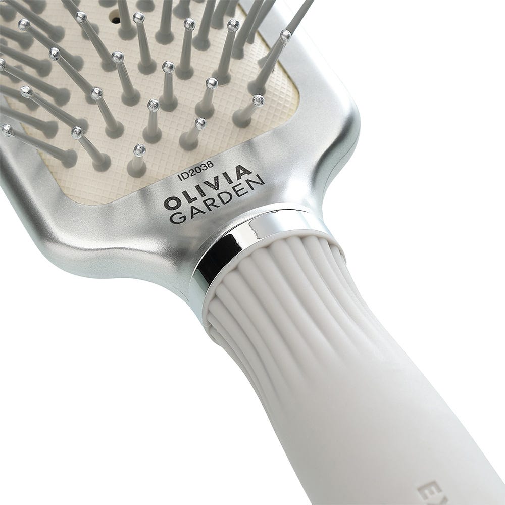 Olivia Garden RECTANGULAR Nylon Bristles Silver S