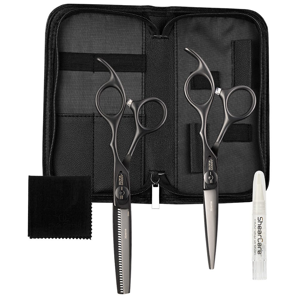 Olivia Garden Xtreme Matt Black 2er Scherenset