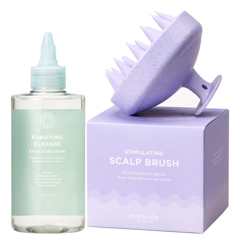 Maria Nila Purifying Cleanse Serum & Scalp Brush Bundle