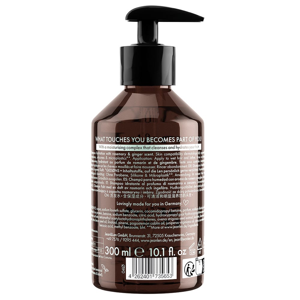 Jean & Len Shampoo Rosemary Ginger 300 ml