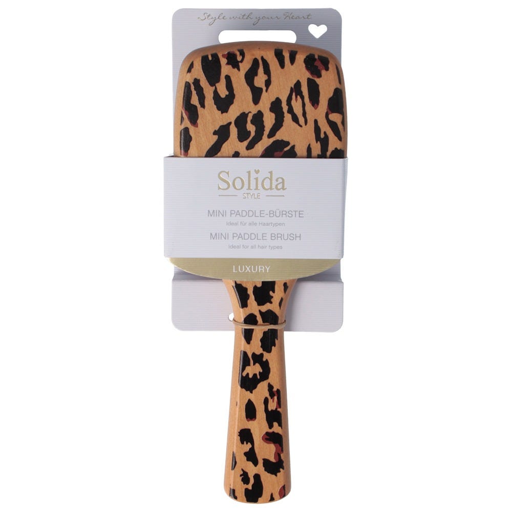 Solida Mini Paddle Brush Leopard Print