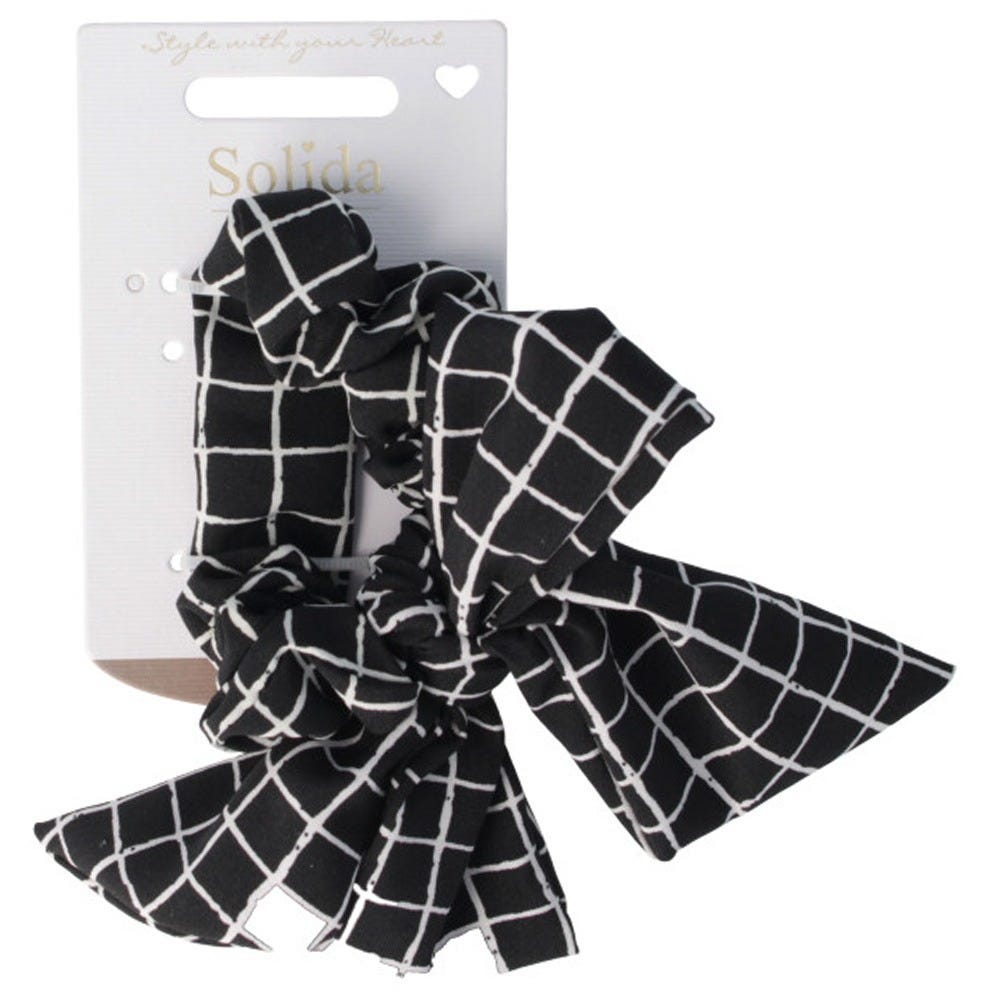 Solida Scrunchie mit Skinny Scarf schwarz/weiß