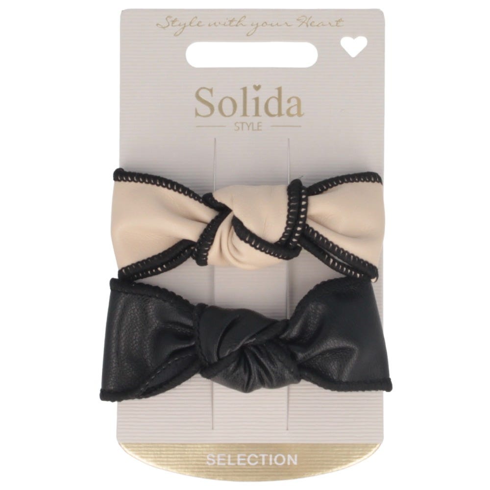 Solida Leder-Schleife mehrfarbig 2 Stück