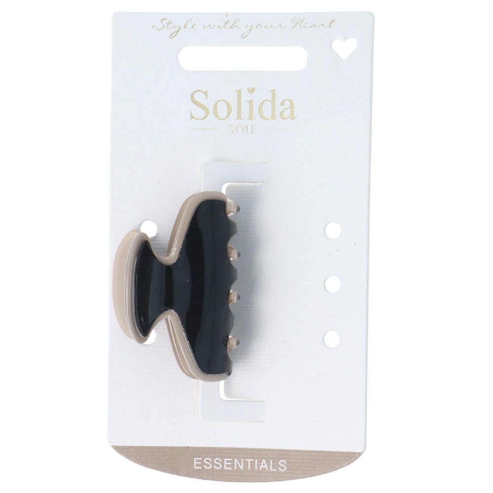 Solida Haarklammer schwarz/beige medio shiny