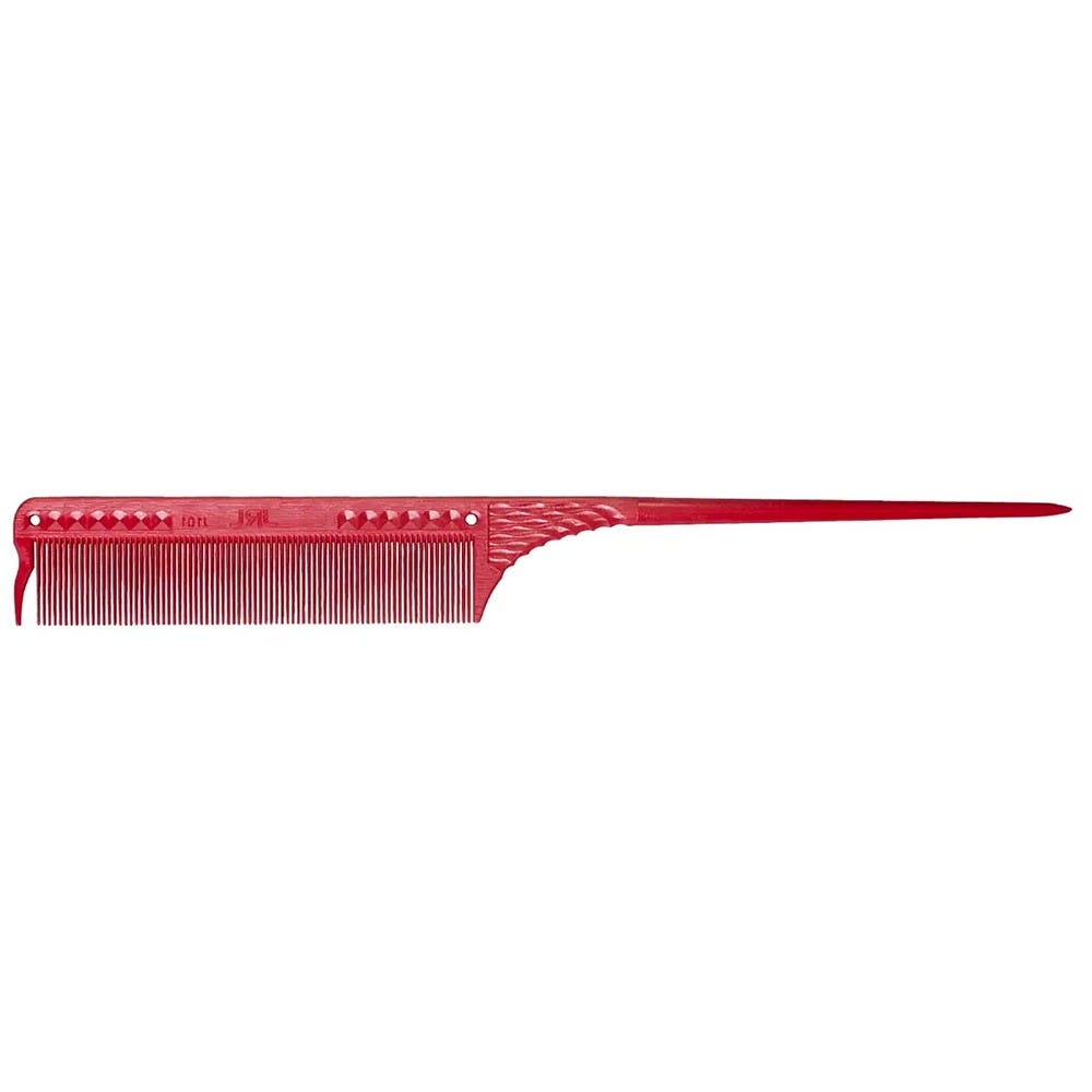 JRL Professional Fine Teeth Tail Comb 8.5" red