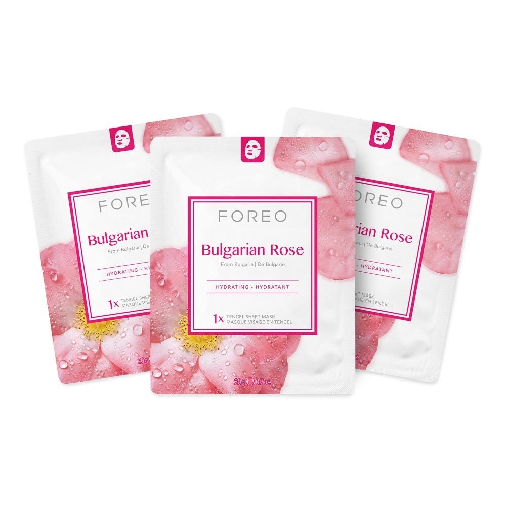 FOREO Sweden Farm To Face Collection Sheet Mask Bulgarian Rose 3 Stück