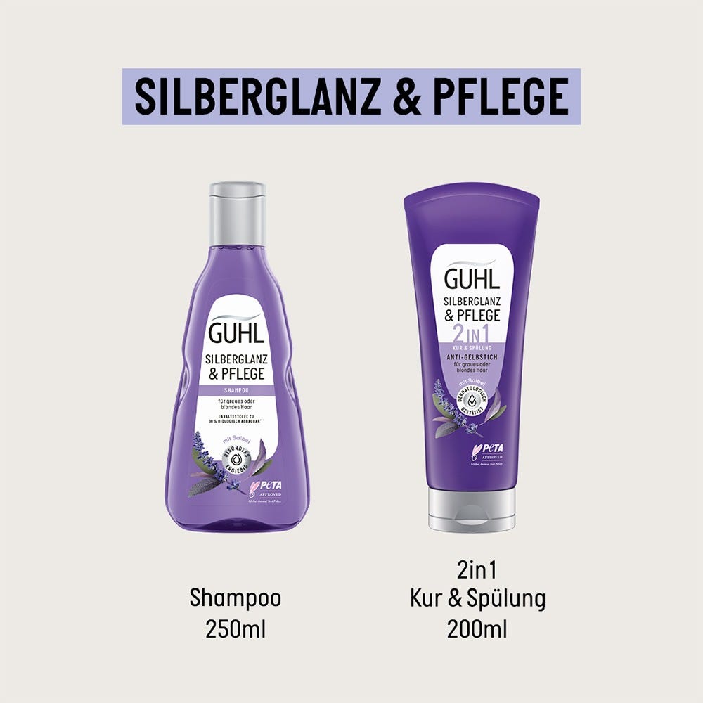 Guhl Silberglanz & Pflege 2 in 1 Anti-Gelbstich Kur 200 ml