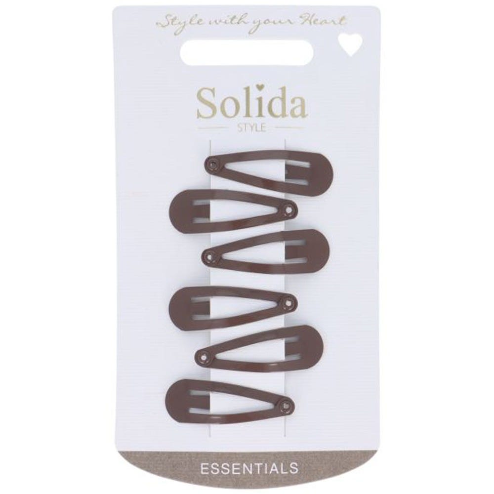 Solida Haarclip braun klein shiny  6Stk.