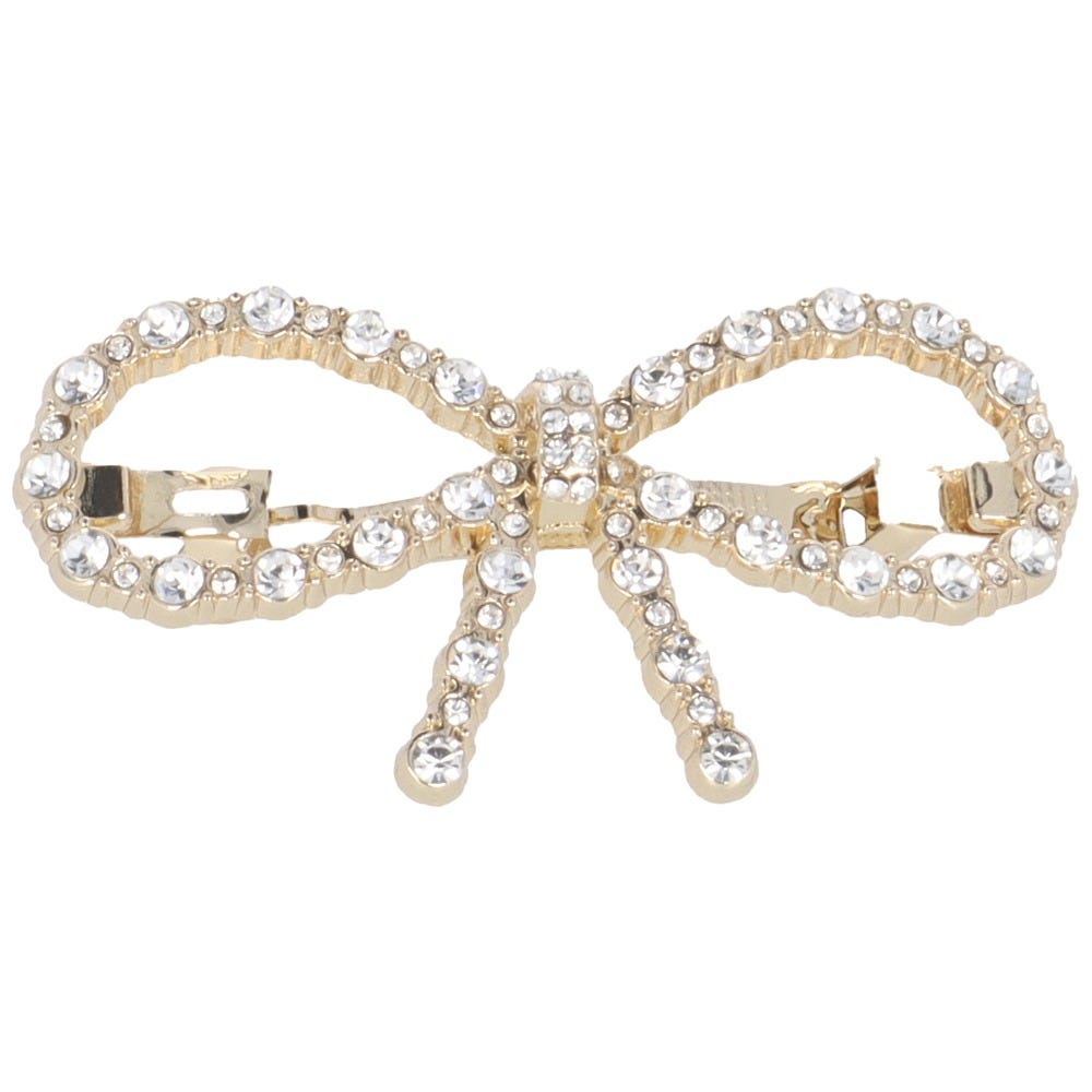 Solida Patentspange mit Schleife Strass Gold