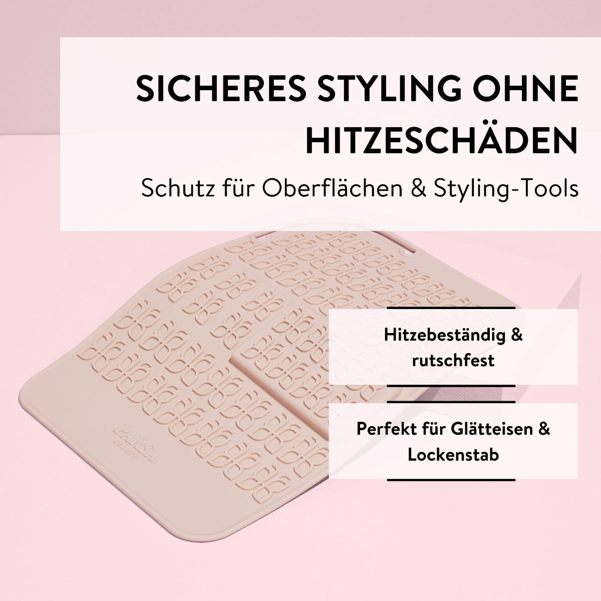 PARSA Beauty Hitzeschutzmatte mit Logo eingeprägt