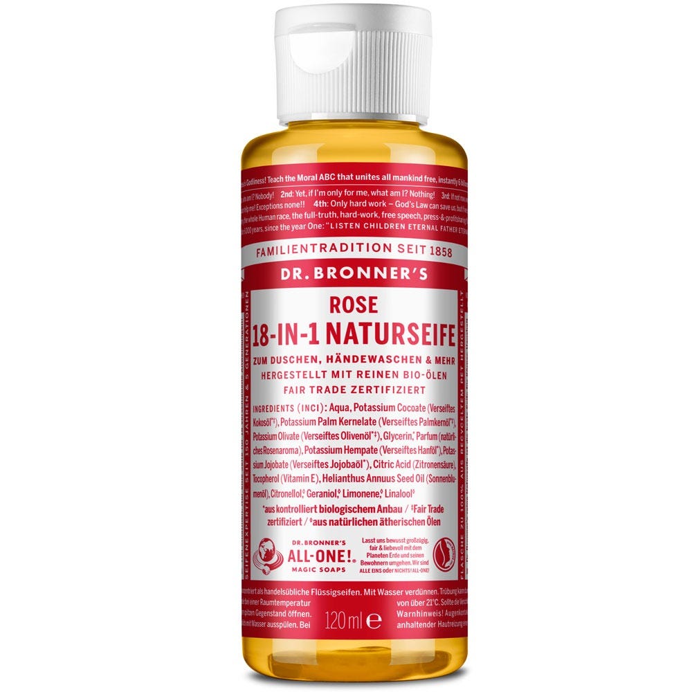 Dr. Bronner's 18-in-1 Naturseife Rose 120 ml