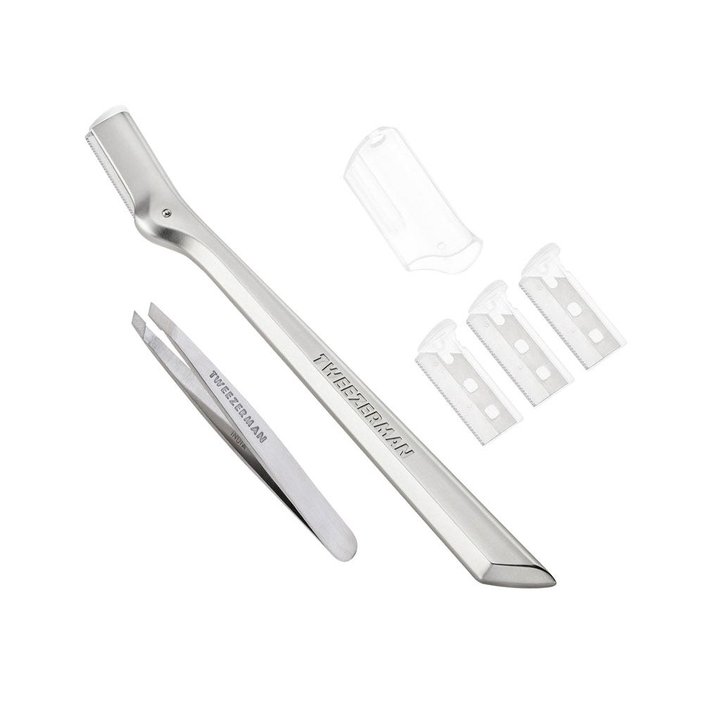 Tweezerman Brow Razor & Mini Slant Tweezer Set