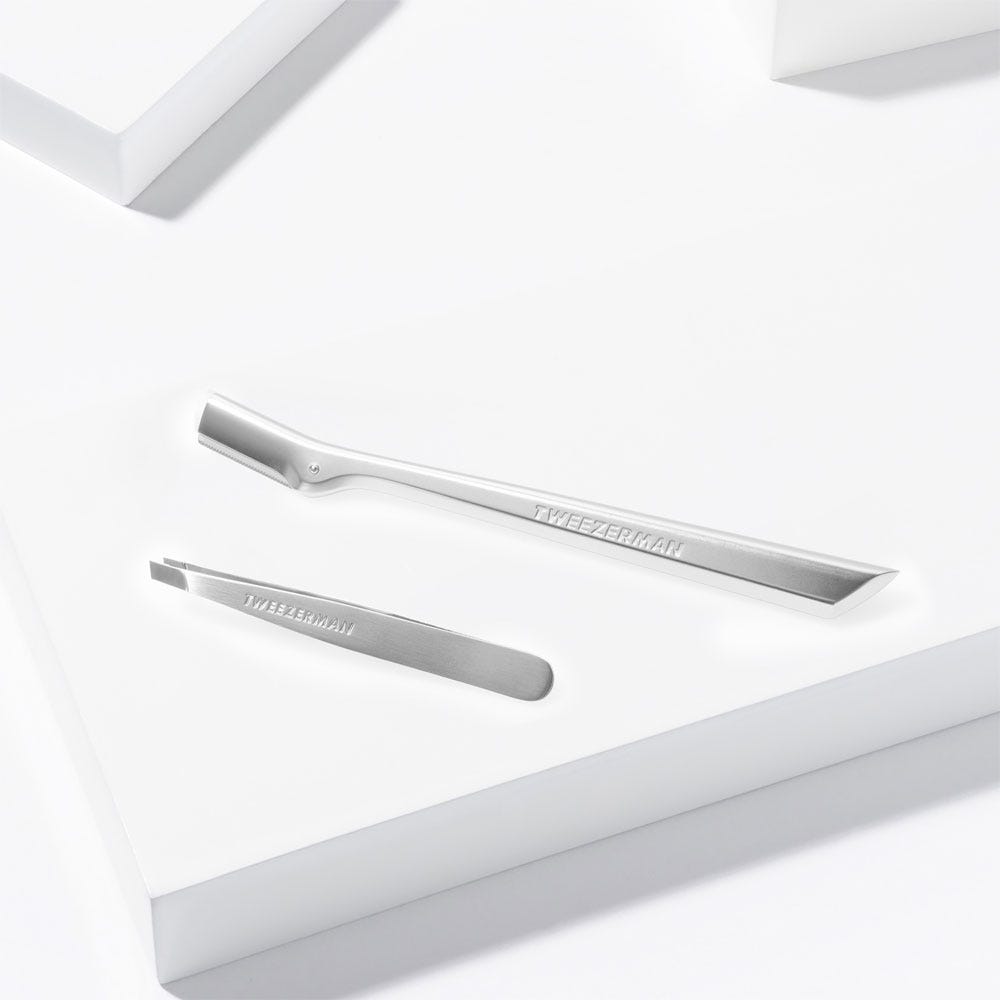 Tweezerman Brow Razor & Mini Slant Tweezer Set