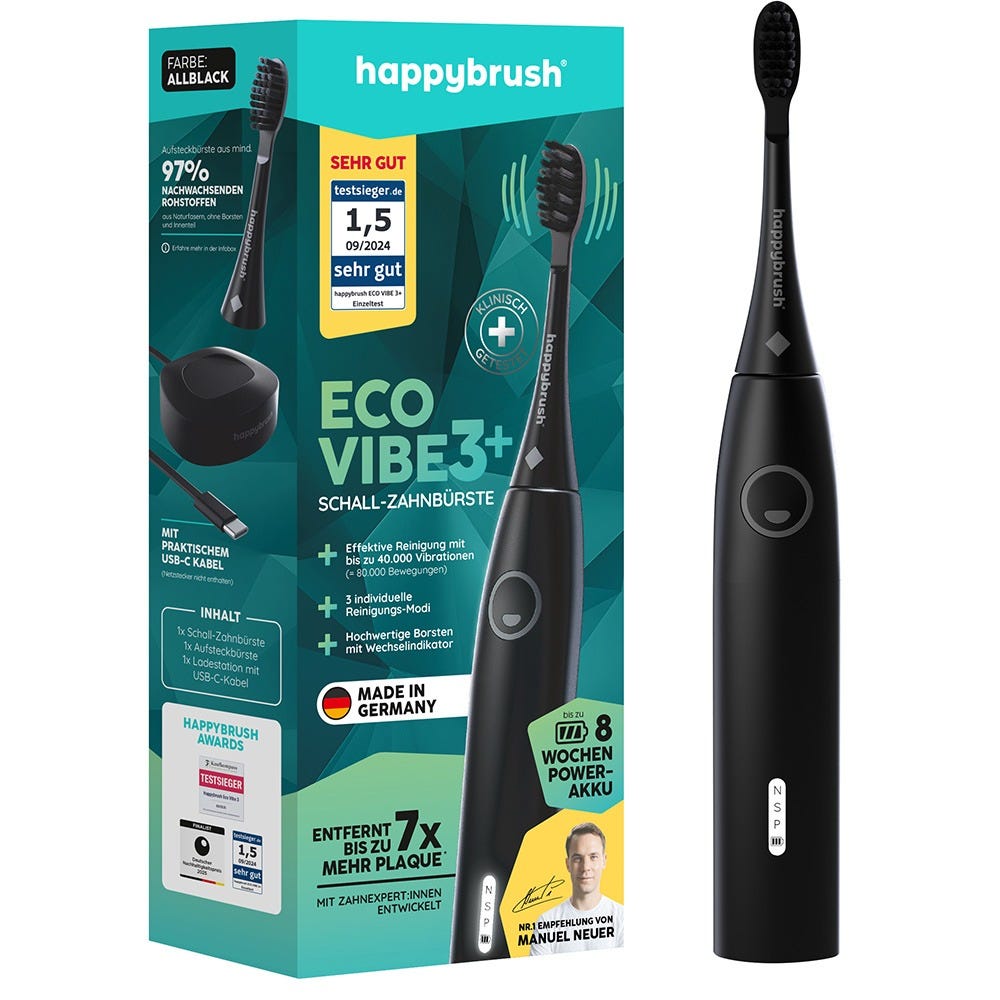 Happybrush StarterKit Schall VIBE 3+ AllBlack