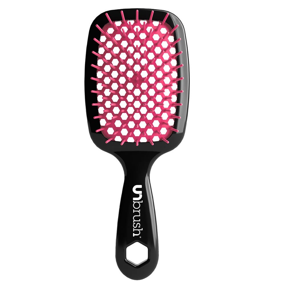 UNbrush Detangling Hair Brush Schwarz/Rosa